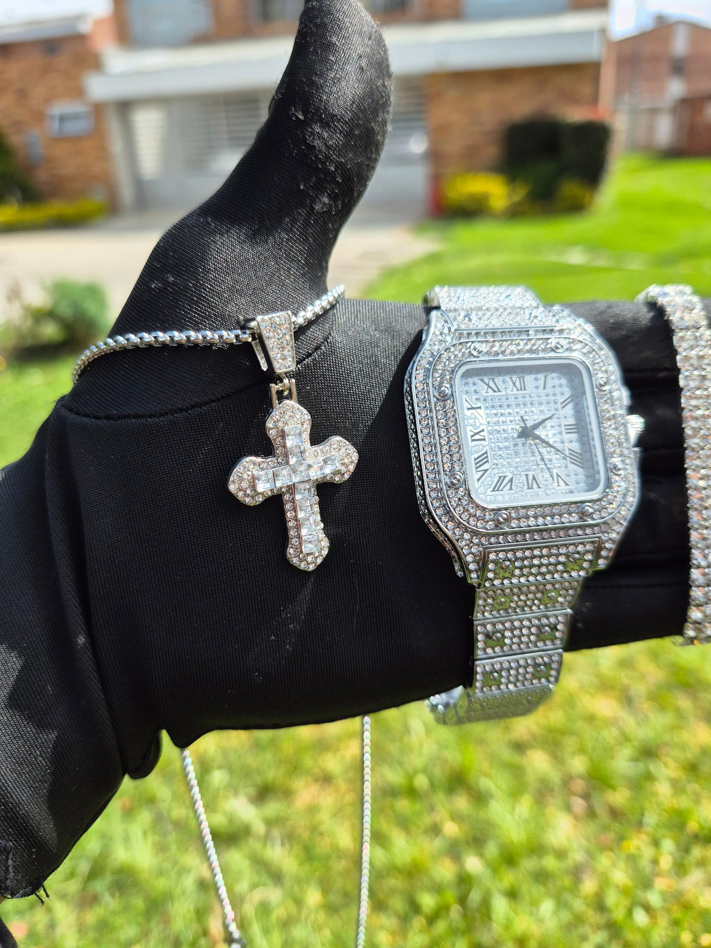 Reloj Cubano Cuadrado + Dije Cruz
