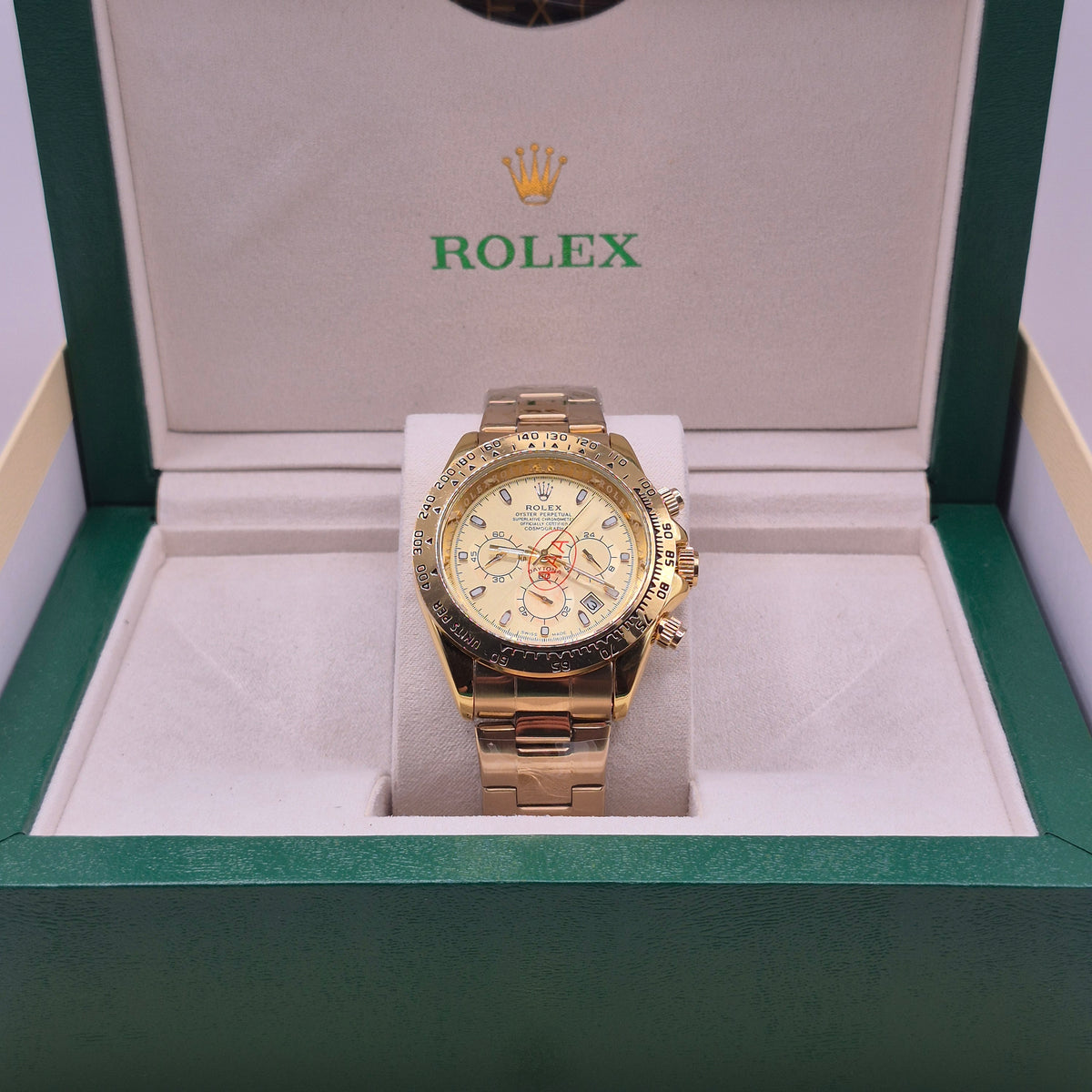Rolex Daytona Semiautomático Tapa Transparente Full Gold