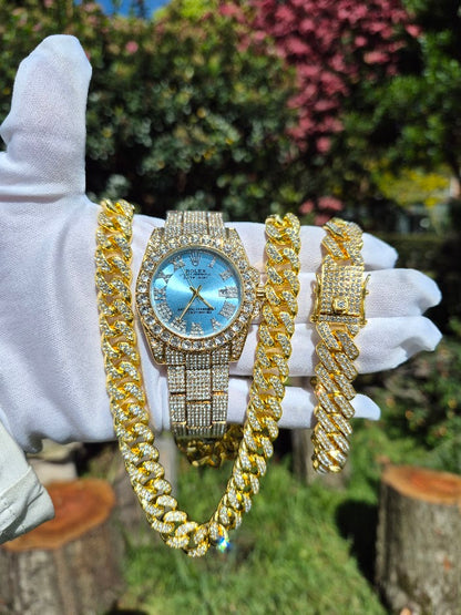Reloj Rolex Cubano Premium + Cadena + Pulsera
