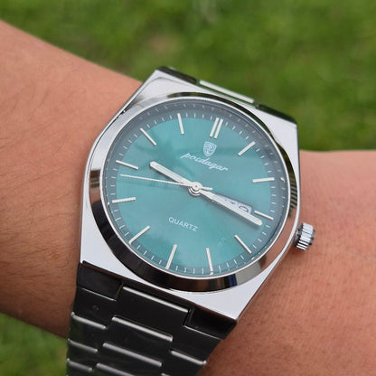 Reloj Poedagar Plateado-Verde Oliva (Modelo 830)