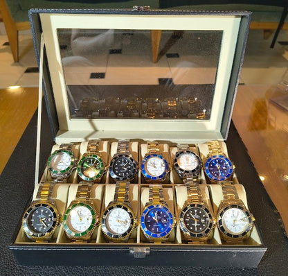 Combo Emprendedor Marsella - 12 Relojes Rolex Submariner + Relojera 12 puestos GRATIS