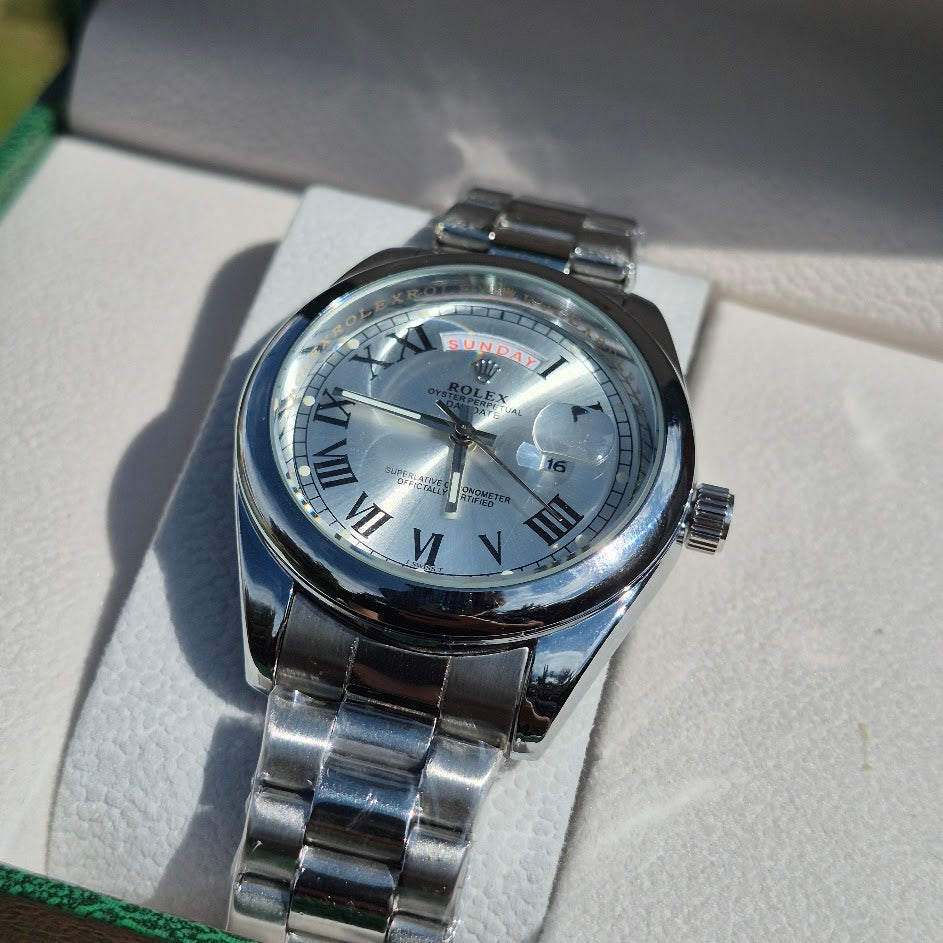 Rolex SemiAutomatico Date day Oyster  (P/B) + Cofre De Lujo GRATIS