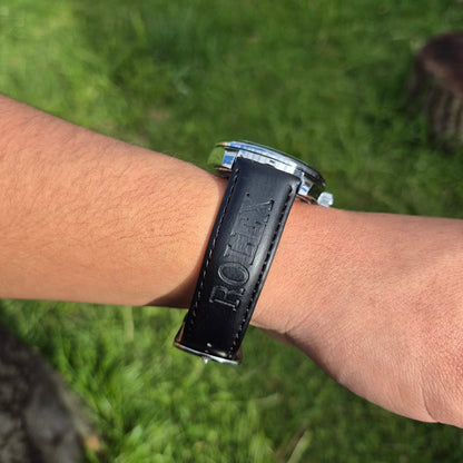 Reloj Rolex Cuero Day Date Negro + Caja Gratis