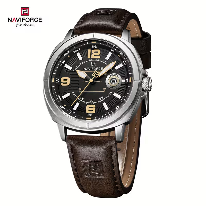 Reloj Deportivo Naviforce Cafe Correa Cuero PU