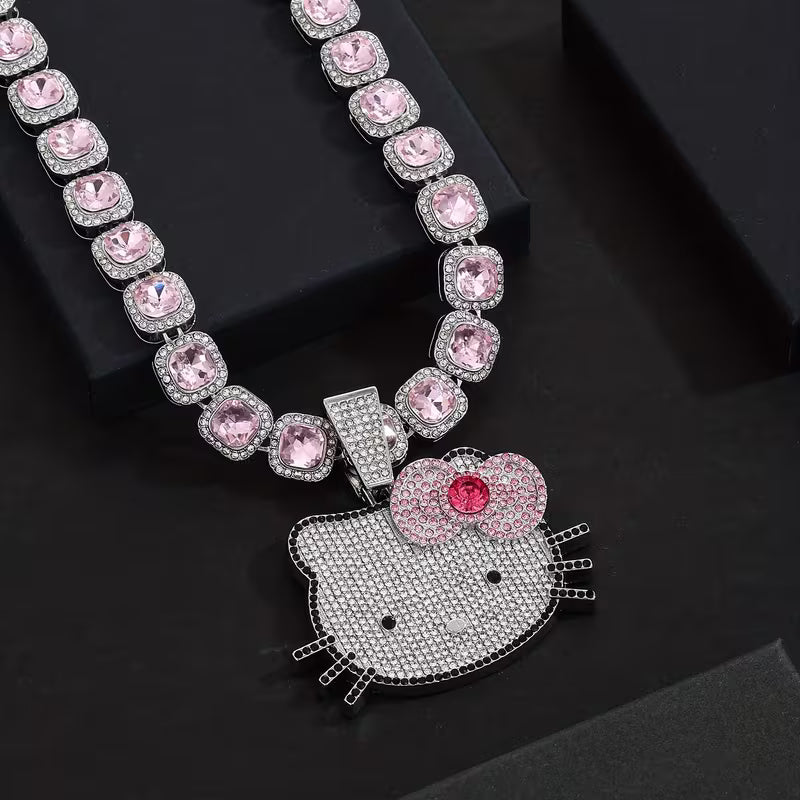 Set Cadena Perlas + Pulsera Perlas + Dije Hello Kitty